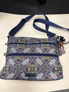 Sakroots Navy and Multicolor Floral-Print Crossbody Bag
